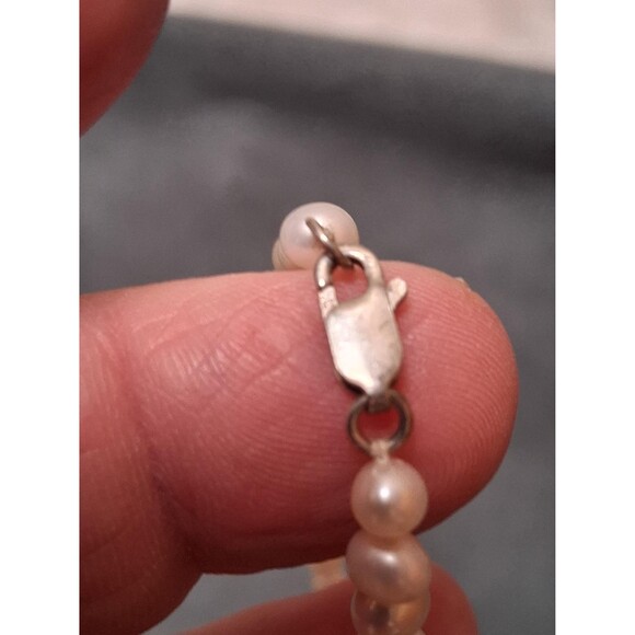 Vintage Genuine Pearl Sterling Bracelet - Picture 4 of 5